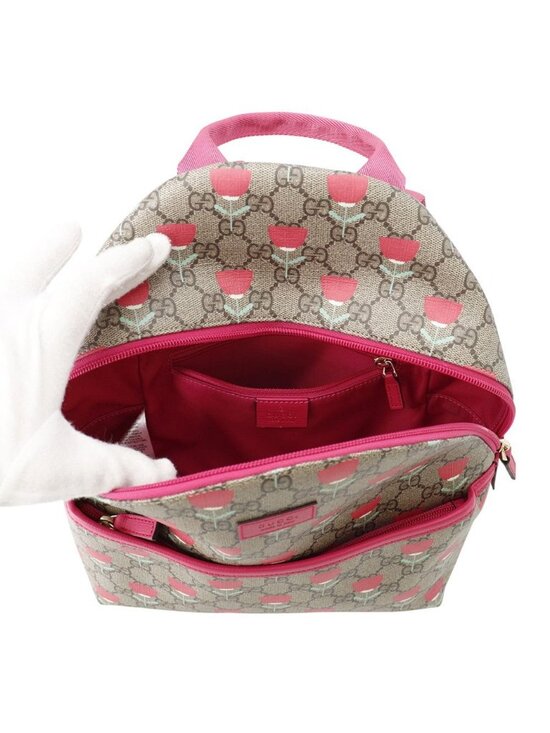 Gucci Backpack GG Supreme Flower Print Children Kids Kim Seungyoung main image 7